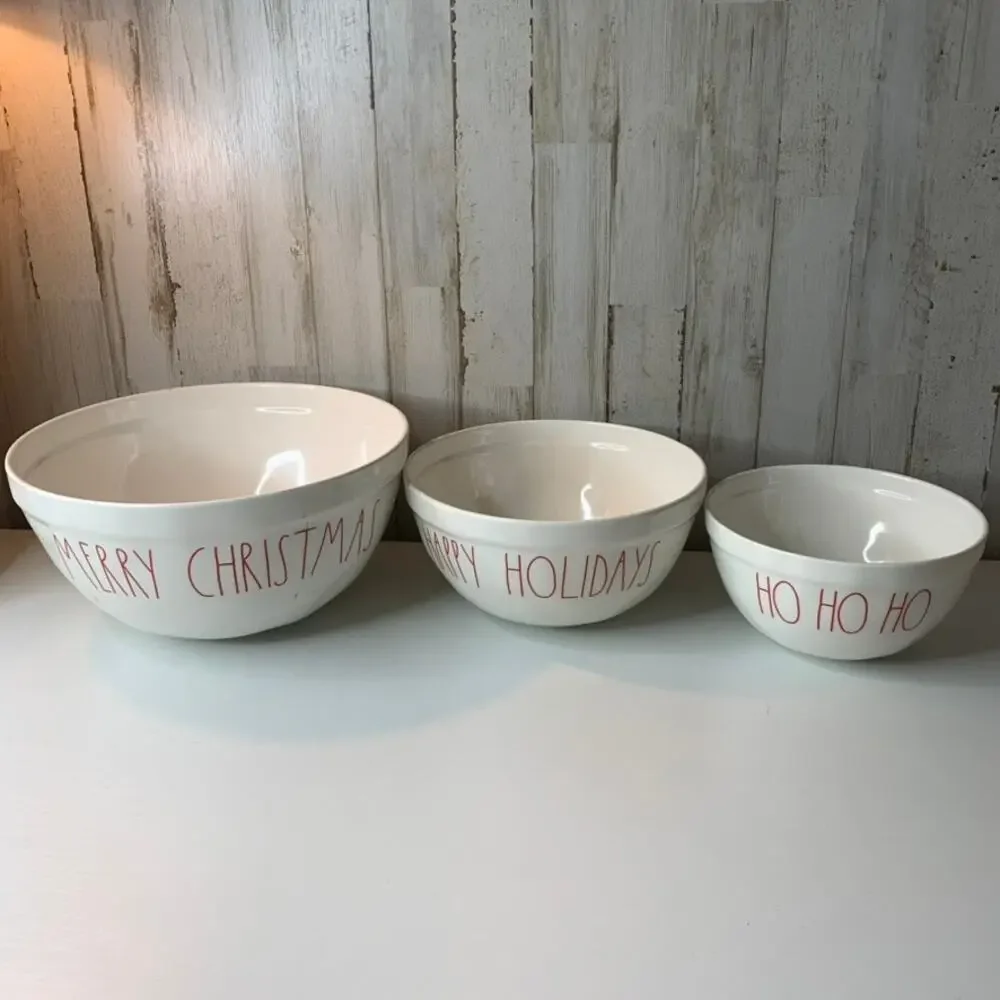 Rae Dunn Christmas Nesting Mixing Bowl Set of 3
